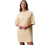 Calvin Klein Women's Ss Woven Label Oversized Tee Dre LV047F228G Dresses, White, M