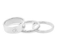 Calvin Klein Women's CK TRIO Collection Set of 3 Rings in Stainless Steel Embellished with Crystals - 35000794E