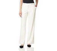 Calvin Klein Women's Straight Leg Lux Business Pant (Standard & Petite) Casual, Cream, 14 UK