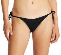 Calvin Klein Women's String Side Tie Bikini Bottoms with Logo Badge, Black (Pvh Black), S