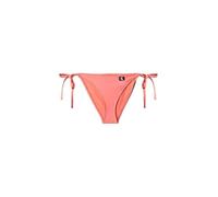 Calvin Klein Women's String Side Tie Bikini Bottoms with Logo Badge, Orange (Dazzling Coral), M