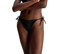 Calvin Klein Women's String Side Tie Sport Bikini Bottoms, Black (Pvh Black), L