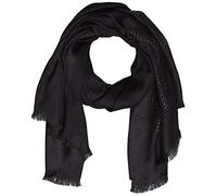 Calvin Klein Women's Studded Logo Pashmina Fashion Scarf, Black, One Size