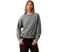 Calvin Klein Women's Sweatshirt Archive Logo French Terrycloth Crew Neck, Grey (Autumn Green), S