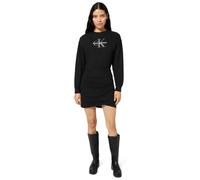 Calvin Klein Women's Sweatshirt Dress Monologo Terry with Logo, Black (Black), L