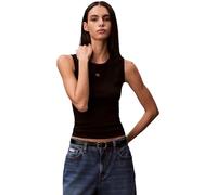 Calvin Klein Women's Tank Top Woven Label Back Cut Out, Black (Black), M