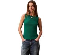 Calvin Klein Women's Tank Top Woven Label Back Cut Out, Green (Enchanted Forest), S