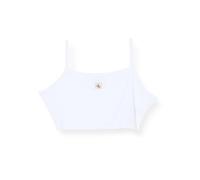 Calvin Klein Women's Tank Top Woven Label Rib Cropped, Black (Bright White), S