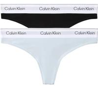 Calvin Klein Women's, Thong 2Pk LV00QF8834, Thong, Black/Plein Air, M