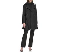 Calvin Klein Women's Trench Coat Jacket, Double Breasted Black, M
