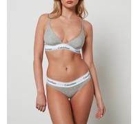 Calvin Klein Womens Grey Heather Modern Triangle Stretch Cotton-blend bra XS