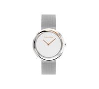 Calvin Klein Analogue Quartz Watch for Women Twisted Bezel Collection with Silver Stainless Steel Mesh Bracelet - 25200011