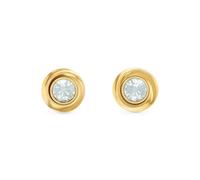 Calvin Klein Women's TWISTED BEZEL SOLITAIRE Collection Stud Earrings in Yellow Gold Embellished with Crystals - 35000772