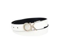 Calvin Klein Women's Reversible Belt, White/Black Plaque, Medium, White/Black Plaque, Medium