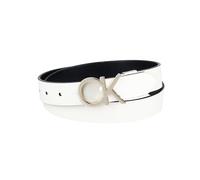 Calvin Klein Women's Two-in-one Reversible Ck Monogram Plaque Buckle, White/Black Plaque, XL