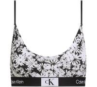 Calvin Klein Women's Unlined Bralette, Halo Floral Print+Black, M
