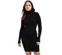 Calvin Klein Women's Woven Label Tight Jumper Dress with Roll Neck, Black (Ck Black), XXS