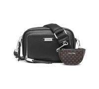 Calvin Klein Women's Zulle Organizational Camera Bag Crossbody, Black/Silver, One Size