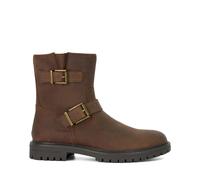 'Calvin' Leather Biker Boots Dune London Brown 9