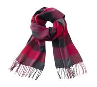 Calvin Olivia 100% Pure Cashmere Soft Winter Scarf Soft Tartan Tartan Multicolor Gift for Men Women Black Grey Red Plaid Large