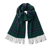 CALVIN & OLIVIA Lightweight Ultra-Soft Scarf - Perfect Holiday Gift for Men & Women, Green Navy Tartan Plaid Tassel Scarf, Standard