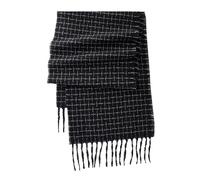CALVIN & OLIVIA Ultra-Soft Winter Cashmere Feel Plaid Scarf, Black Windowpane Check, Perfect Unisex Winter Scarves, One Size Fits All, 70" x 12", Super Soft Cashmere Feel Seasons