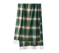 CALVIN & OLIVIA Women's Fall Winter Scarf Thick Classic Plaid Scarf Wrap Warmth Soft Oversized Cashmere Feel Scarves, Amazing Dark Green Beige Tartan, Large