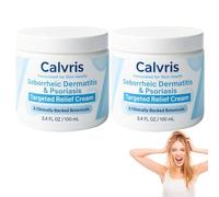 Calvris Advanced Seborrheic Dermatitis & Psoriasis Treatment Cream, Calvris Scalp Relief Balm, Beard Recovery Cream, For Soft and Soothed Scalp and Skin, For All Skin Types(2)