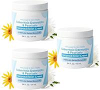 Calvris Scalp Relief Balm - Calvris Seborrheic Dermatitis & Psoriasis Treatment Cream, Beard Recovery Cream, Natural Ingredients, Moisturizing, Suitable for Soft and Soothed Scalp and Skin (3 Pcs)