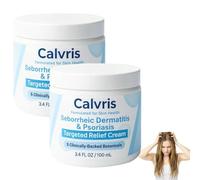 Calvris Seborrheic Dermatitis & Psoriasis Treatment Cream, Calvris Scalp Relief Balm, Calvris Beard Recovery Cream, for Soft and Soothed Scalp and Skin, for All Skin Types (2PCS)