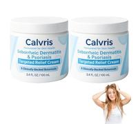 Calvris Seborrheic Dermatitis & Psoriasis Treatment Cream, Natural Moisturizing, Calvris Beard Recovery Cream, for Soft and Soothed Scalp and Skin, for All Skin Types (2 Pack)
