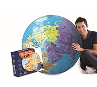 Caly Giant 85 cm Inflatable World Globe - Large Earth Sphere with Stand & Hanging Ring | Educational & Decorative