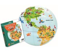 CALY - Inflatable globe "Nature's lil's animals" 30 cm - A globe for a first discover of nature and its wildlife with zoom information - English - 051B