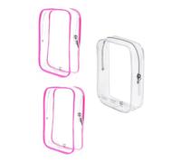 CALYGO Packing Cubes Quart Size Travel Bag Tsa Approved Clear Toiletry Bag Small European International Must Haves Long Flight Airplane Essentials, Pink, Pink,Clear, Long Flight European International