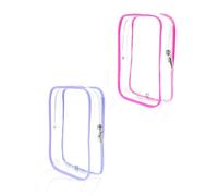 CALYGO Packing Cubes Quart Size Travel Bag Tsa Approved Clear Toiletry Bag Small European International Must Haves Long Flight Airplane Essentials, Purple, Pink, Long Flight European International