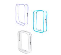 CALYGO Quart Size Travel Bag TSA Approved Toiletry Bag, Airplane Essentials for Flying, Long Flight European International Must Haves, Clear, Purple, Blue, Clear Quart Size Travel Bag Tsa Approved