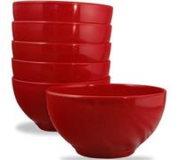 Calypso Basics by Reston Lloyd Melamine Bowl, Set of 6, Red, 16 Ounces