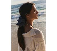 Calypso Beaded Trim Scrunchie at Free People in Dusty Steel - female