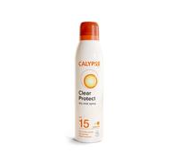 Calypso Clear Protect Dry Mist Spray SPF15 | Water Resistant sun spray | Non-greasy sun protection | Continuous Spray | 175ml