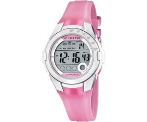 Calypso Girl's Digital Watch with LCD Dial Digital Display and Pink Plastic Strap K5571/2