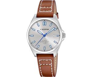 Calypso K5869/2 Ladies Stainless Steel Watch with Leather Strap