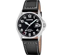 Calypso K5870/4 Mens Stainless Steel Watch with Leather Strap