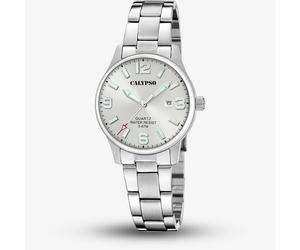 Calypso Ladies Grey Stainless Steel Watch K5861/2