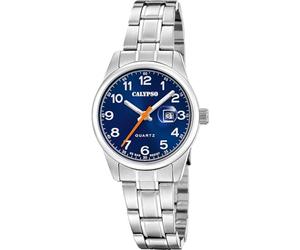 Calypso Ladies Stainless Steel Watch with Steel Bracelet K5873/4 | Quartz Movement, High Resistance Mineral Glass, 5 ATM Waterproof, Calendar K5873/4, Basic