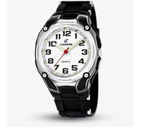 Calypso Men's Quartz Watch with White Dial Analogue Display and Black Plastic Strap K5560/4