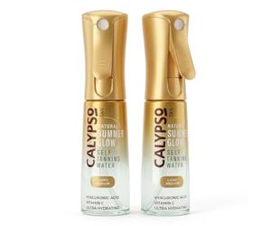 Calypso Summer Glow Self Tanning Water Light to Medium Twin Pack 2 x 100ml - Streak Free Gradual Self Tanner for Pale Skin, Natural Looking Fake Tan Water for Beginners, Fast Drying Sunless Tanner