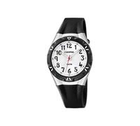 Calypso Unisex Quartz Watch with White Dial Analogue Display and Black Plastic Strap K6064/2