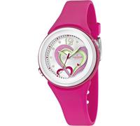 Calypso Women's Quartz Watch with Silver Dial Analogue Display and Pink Plastic Strap K5576/5