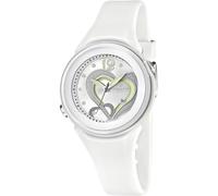 Calypso Women's Quartz Watch with Silver Dial Analogue Display and White Plastic Strap K5576/1