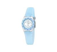 Calypso Women's Quartz Watch with White Dial Analogue Display and Blue Plastic Strap K6043/D